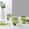 Celebrate It; 12 oz. Green with Gold Edge Plastic Wine Glasses , 4ct. by Celebrate It™; Category:Thanksgiving Party Supplies; Image:4